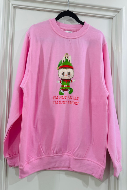 Pink Labubu Elf Christmas Sweatshirt 