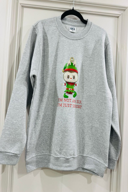 Grey Labubu Elf Christmas Sweatshirt 
