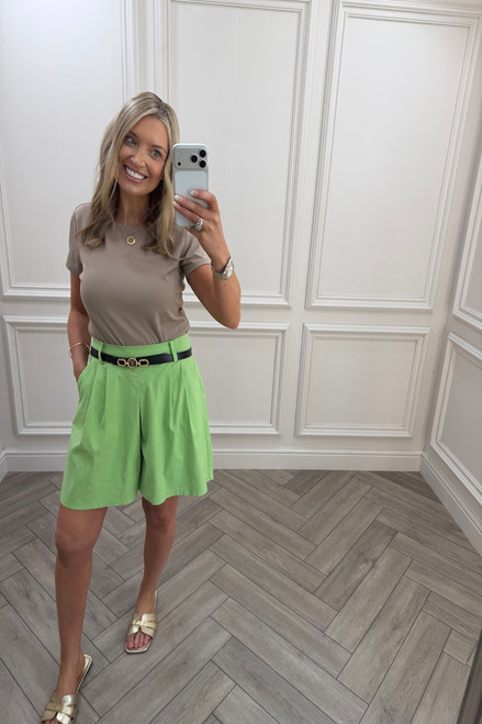 Bella Green Magic High Waist Shorts 