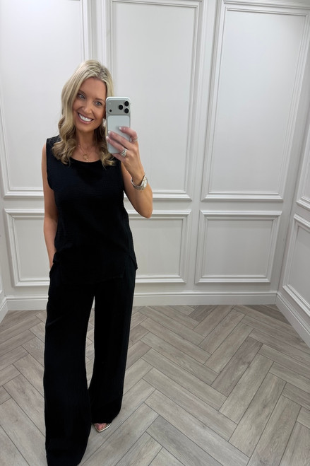 Black Allure Cotton Co-Ord Set