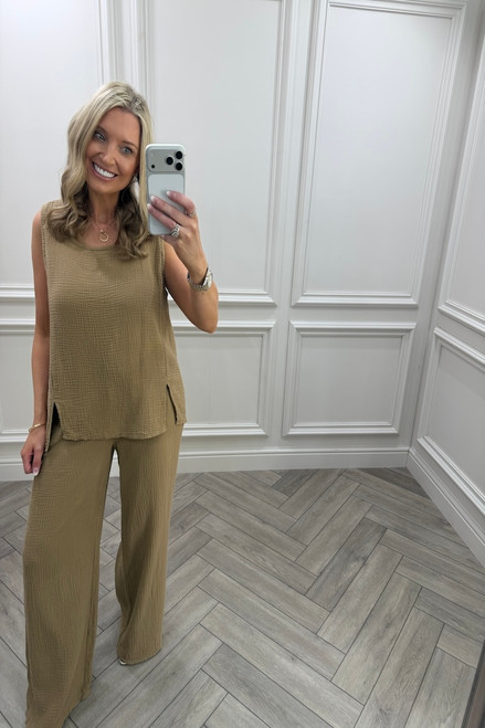 Tan Allure Cotton Co-Ord Set