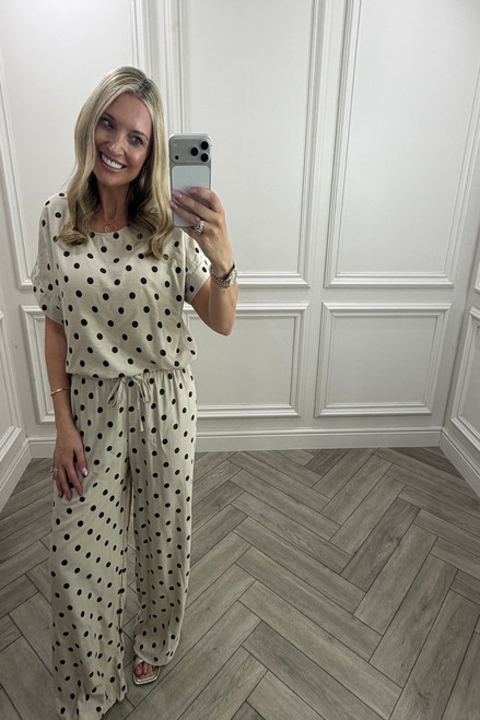 Beige & Brown Monaco Polka Co-Ord