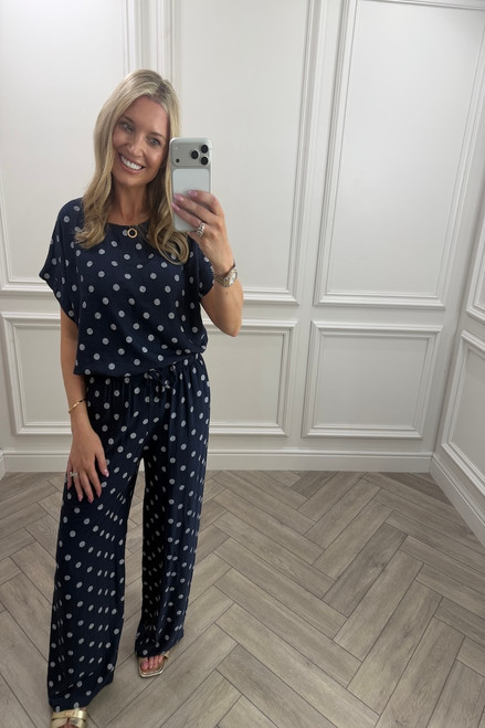 Navy & White Monaco Polka Co-Ord