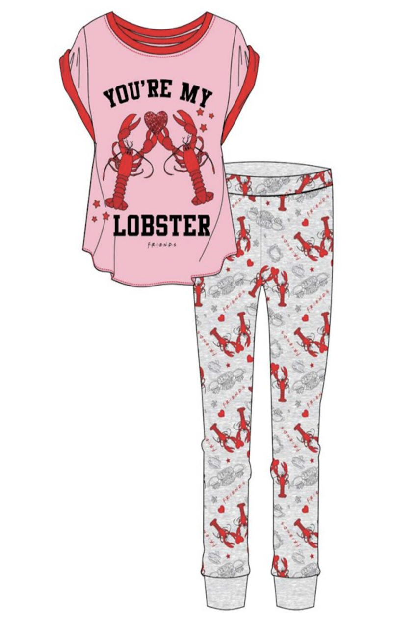 Ladies Pink Friend's You're My Lobster  PJ'S