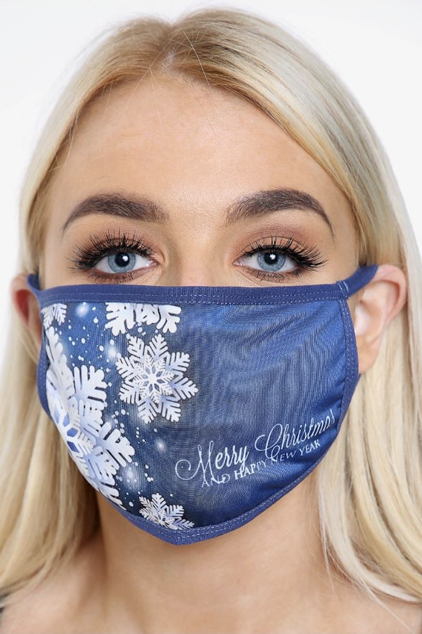 Merry Christmas Navy Face Mask (one size)