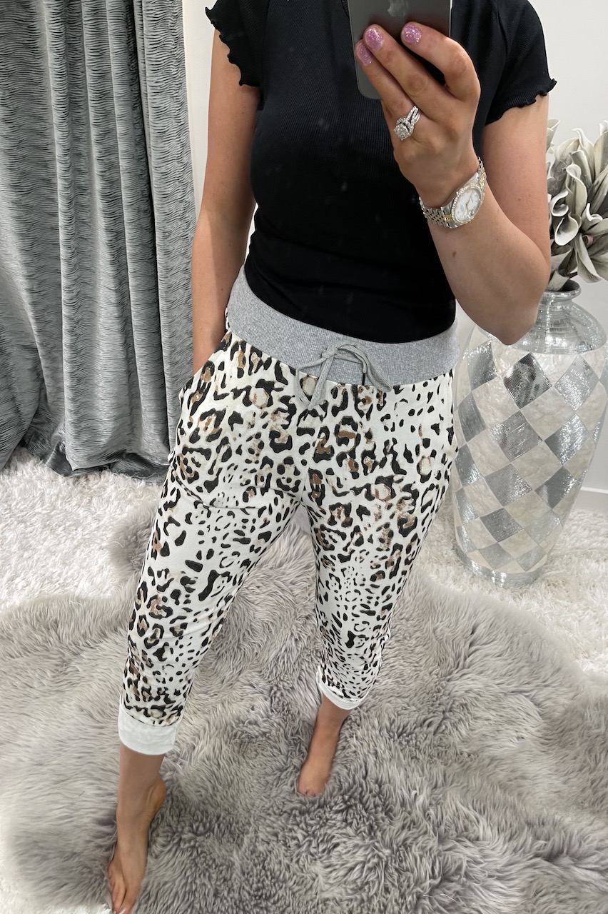 Siesta Brown Leopard  Drawstring Joggers