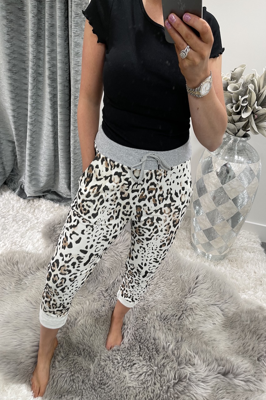 Siesta Brown Leopard  Drawstring Joggers