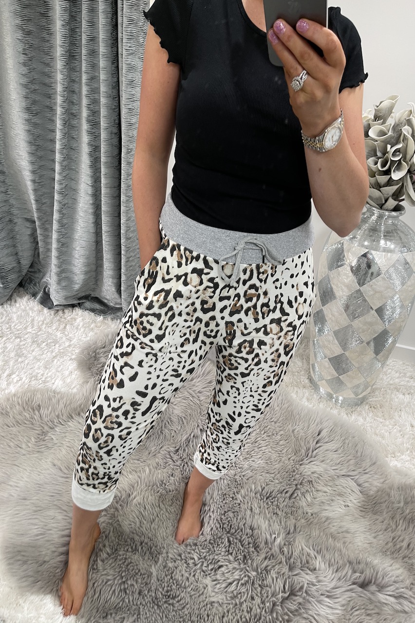 Siesta Brown Leopard  Drawstring Joggers