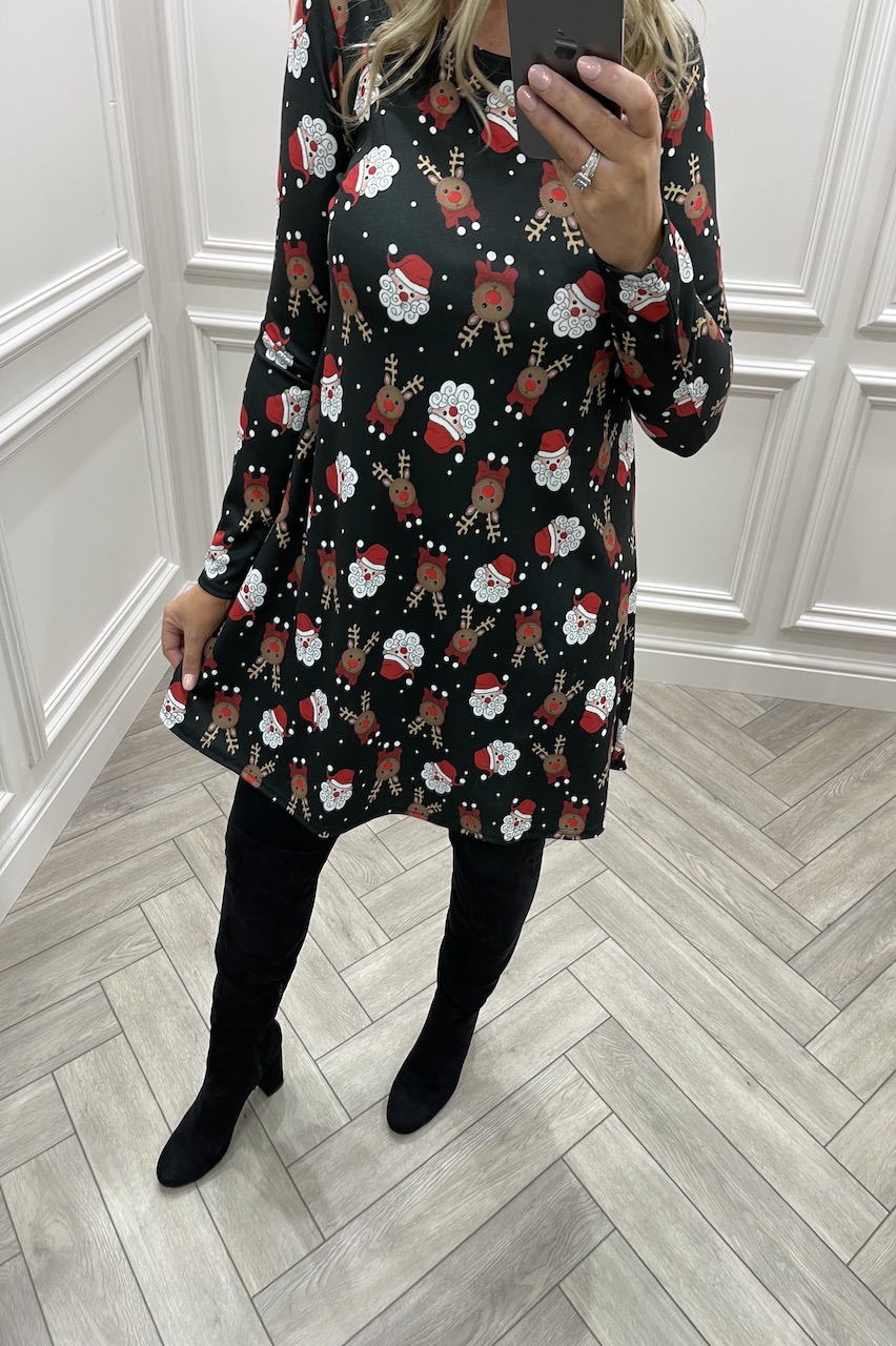 Black Santa & Reindeer Christmas Swing