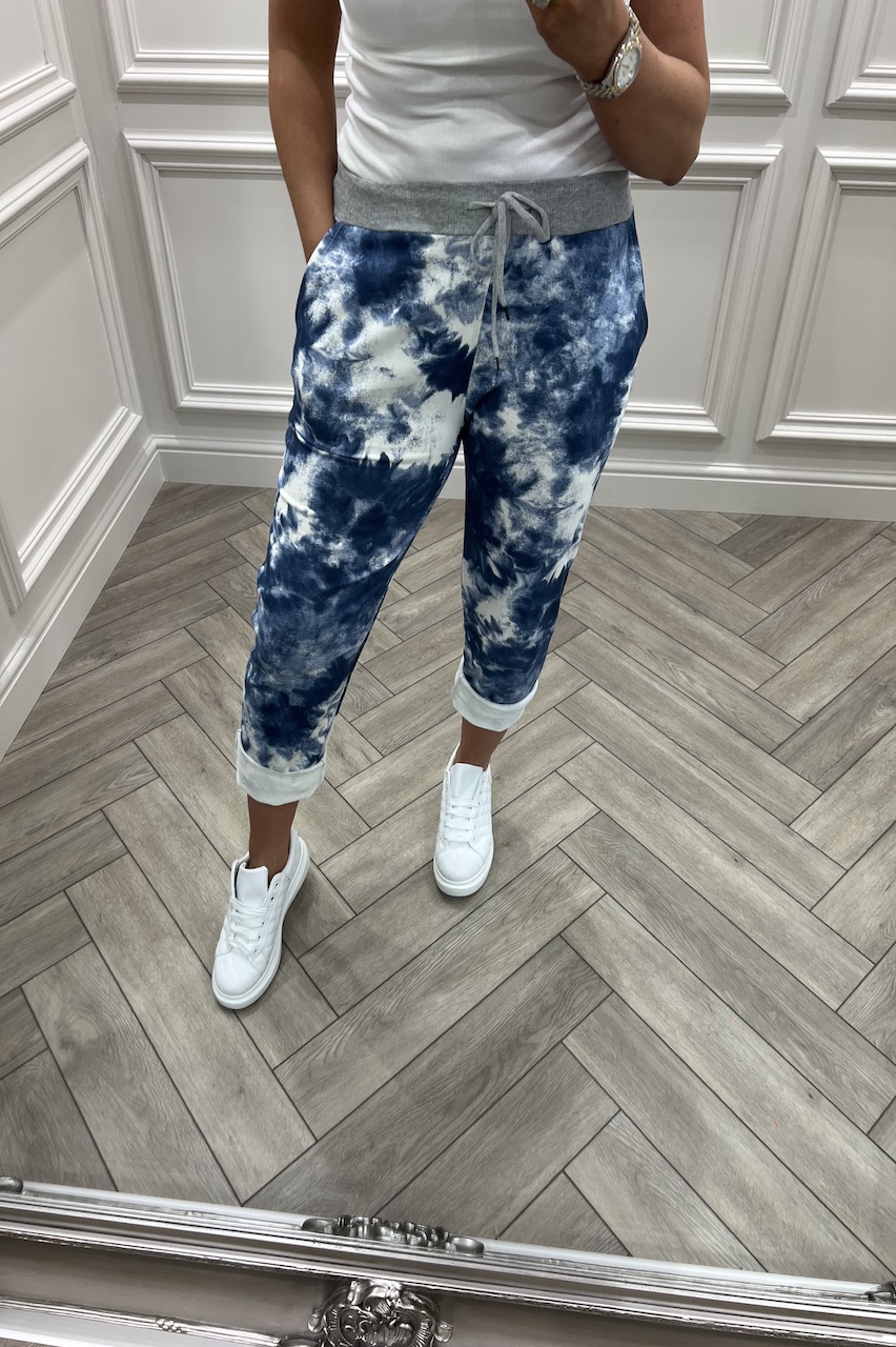 Riviera Navy & White Drawstring Joggers.