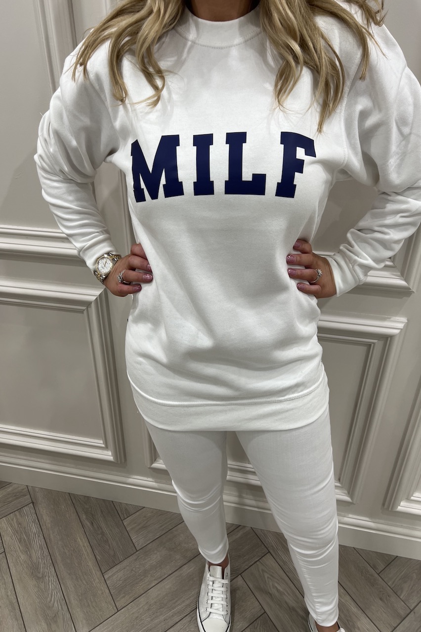 White 'Milf' Sweatshirt 