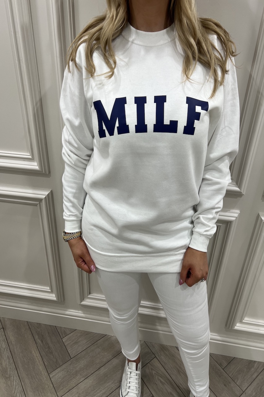 White 'Milf' Sweatshirt 