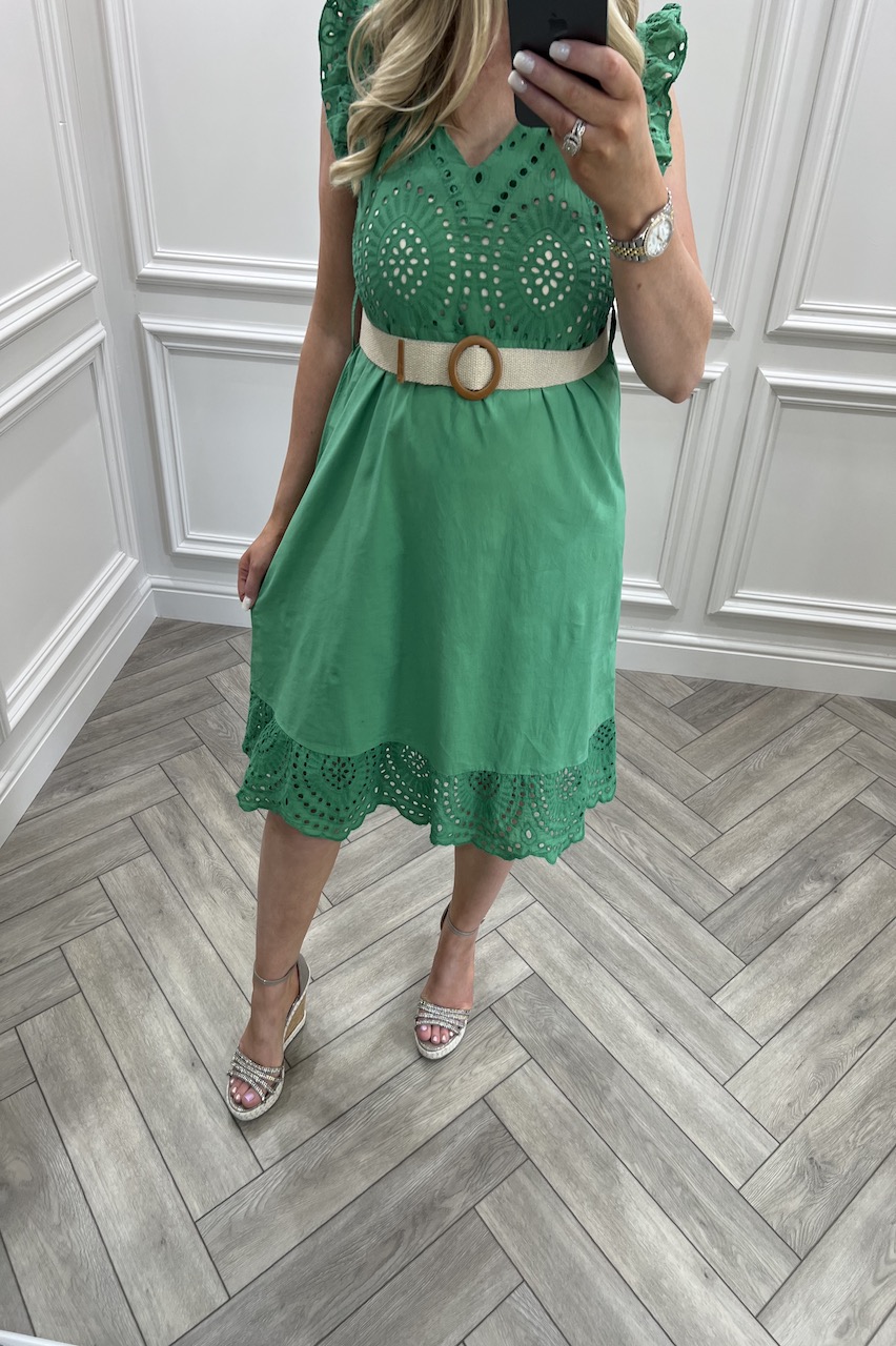 Green Lola Crochet Dress 