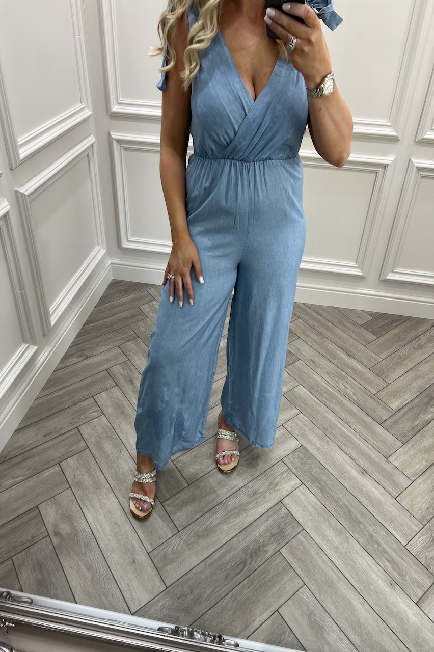 Dove Light Denim Jumpsuit