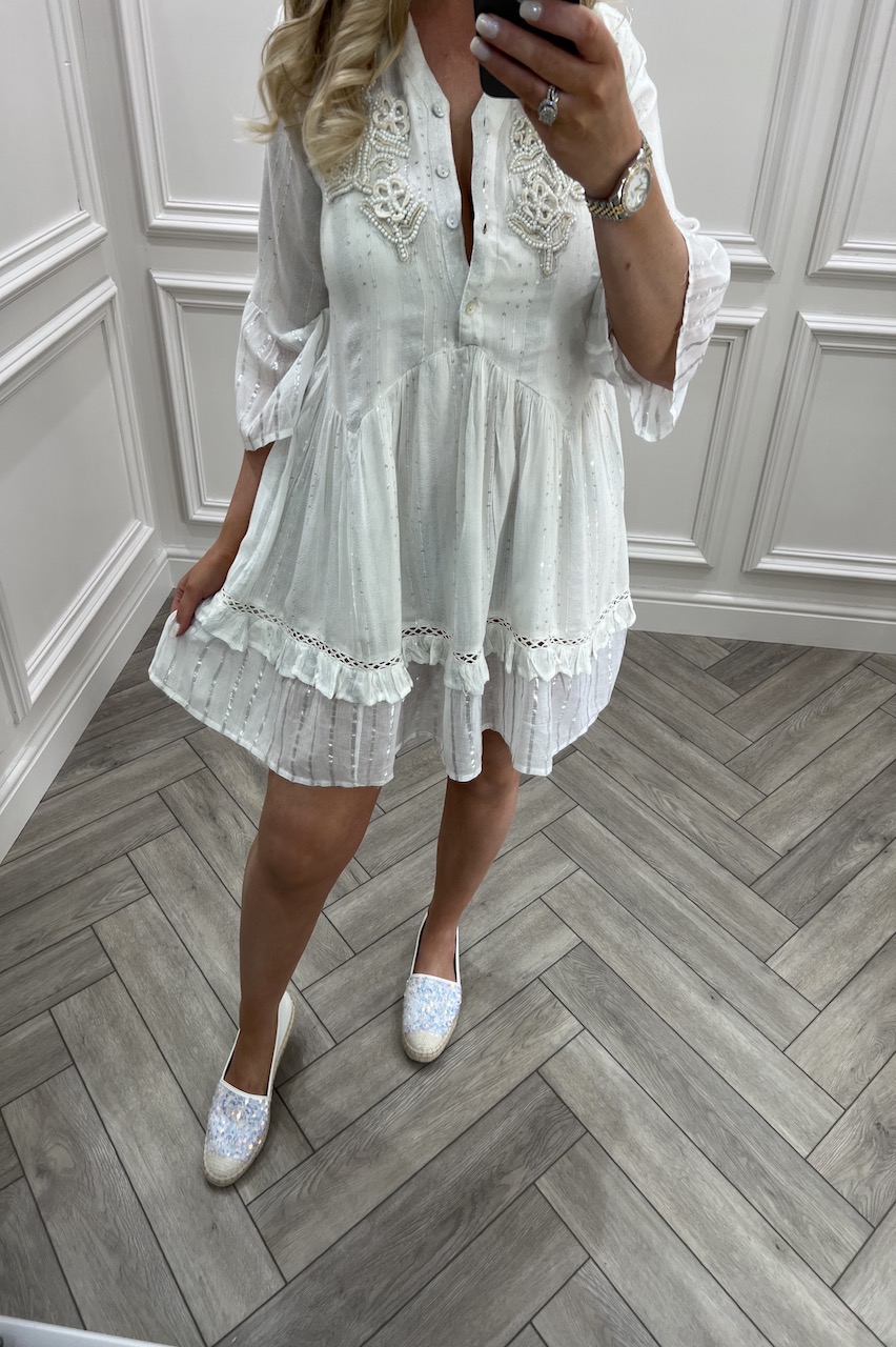 Jewel White Tunic Dress