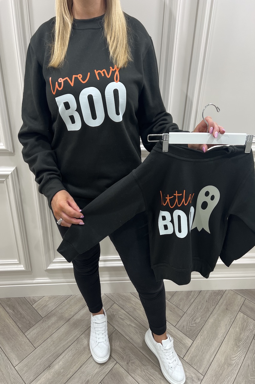 Black 'Love my boo' Halloween Sweatshirt 