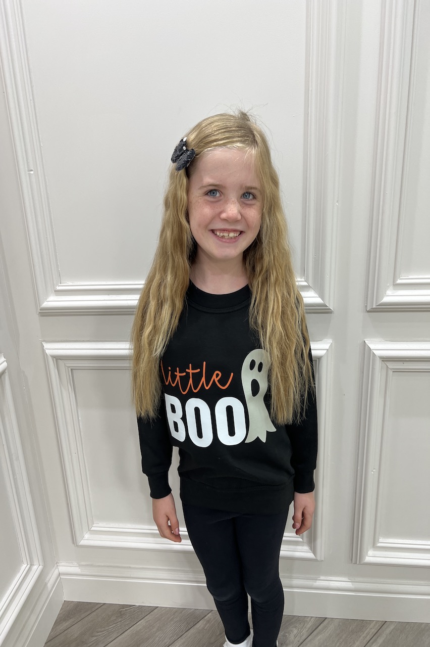 Children's Black 'Little boo' Halloween Sweatshirt