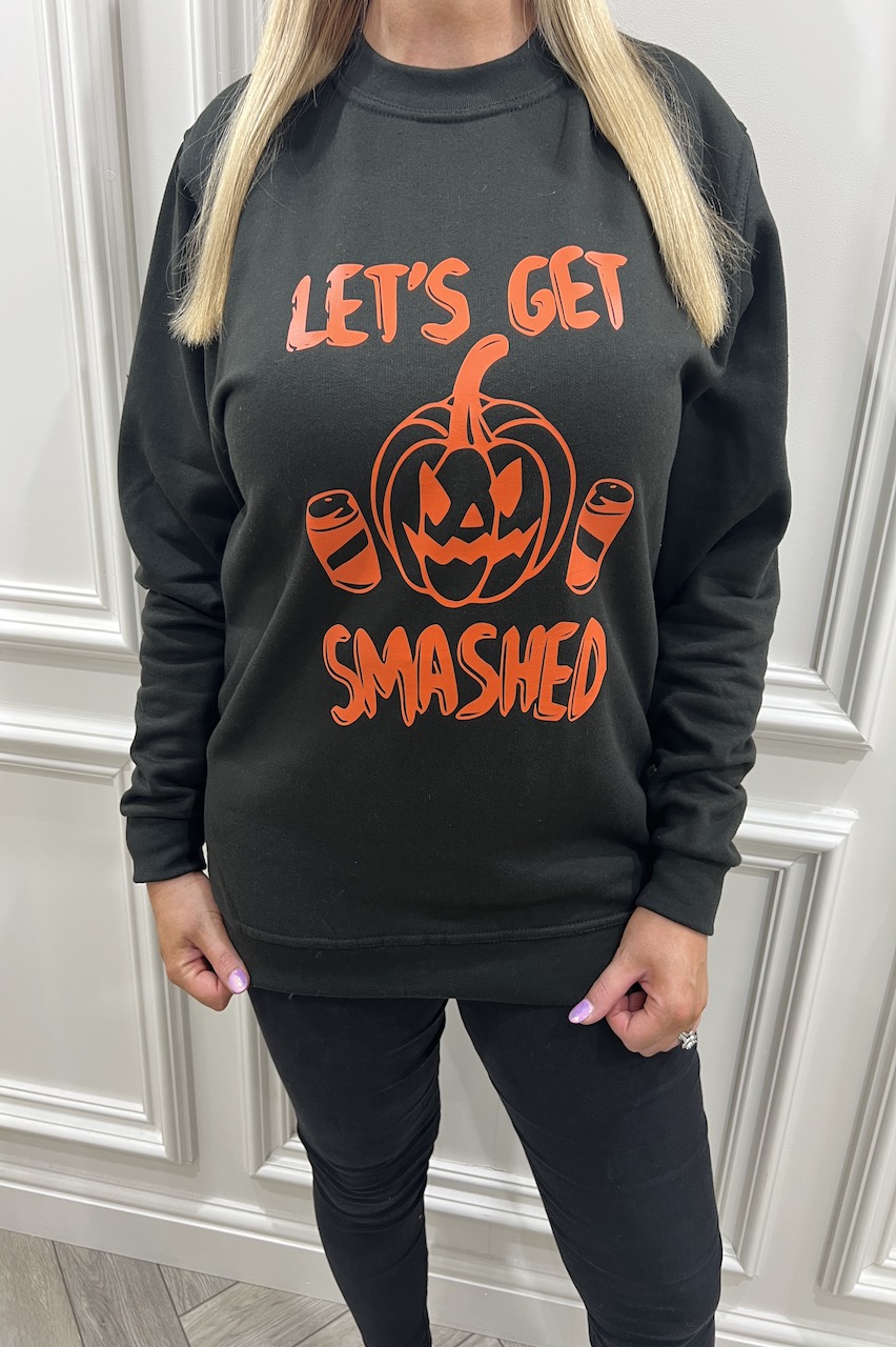 Black 'Let's get smashed' Halloween Sweatshirt 