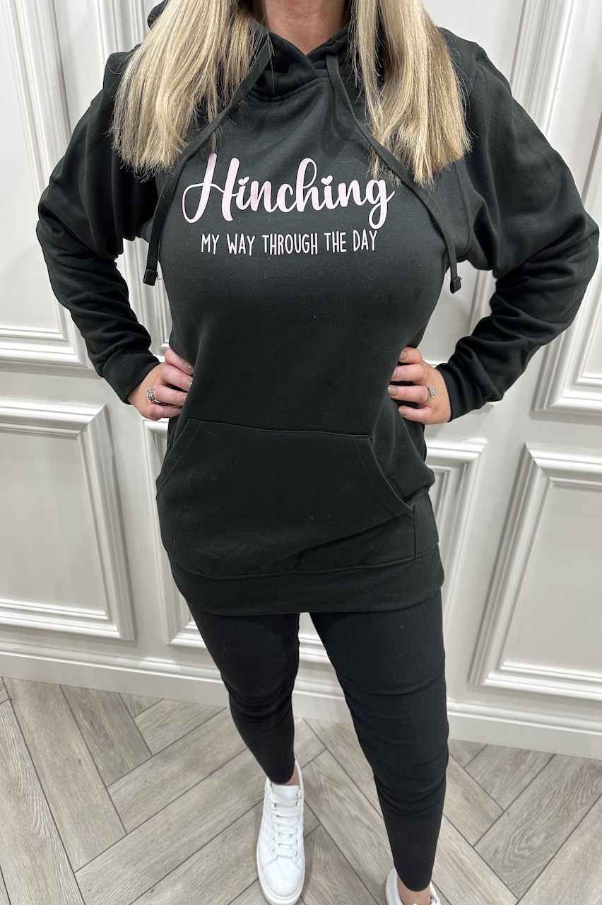 Black 'Hinching my way through the day' Hoodie