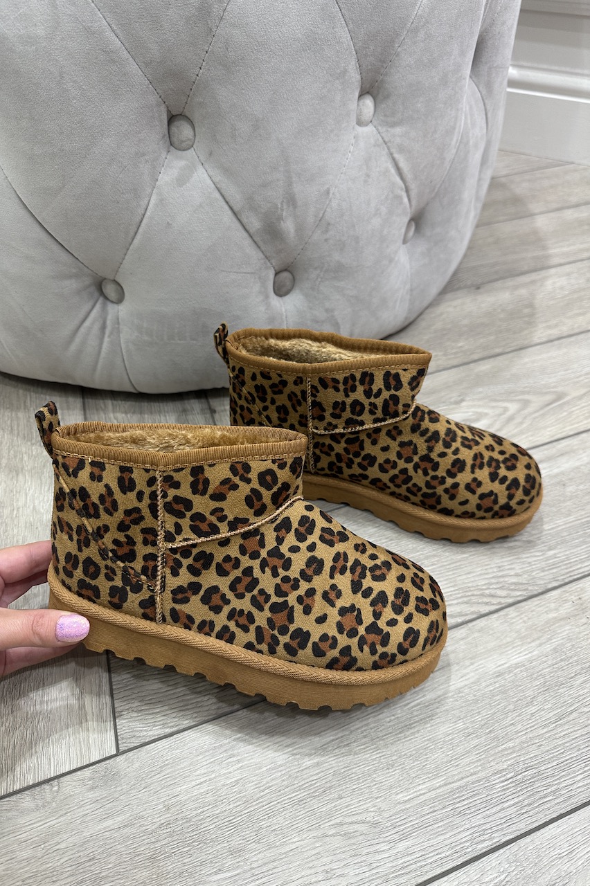 Leopard Faux Fur Ankle Suede Boots