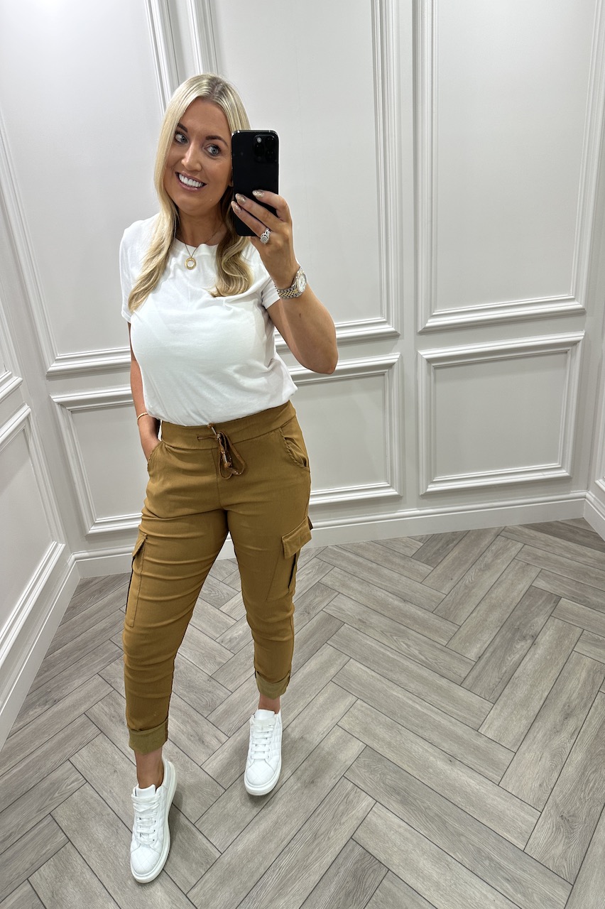 Tan Pocket Combat joggers