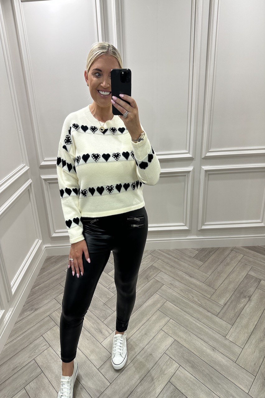 Cream Love Is All Around Knitted Jumper 