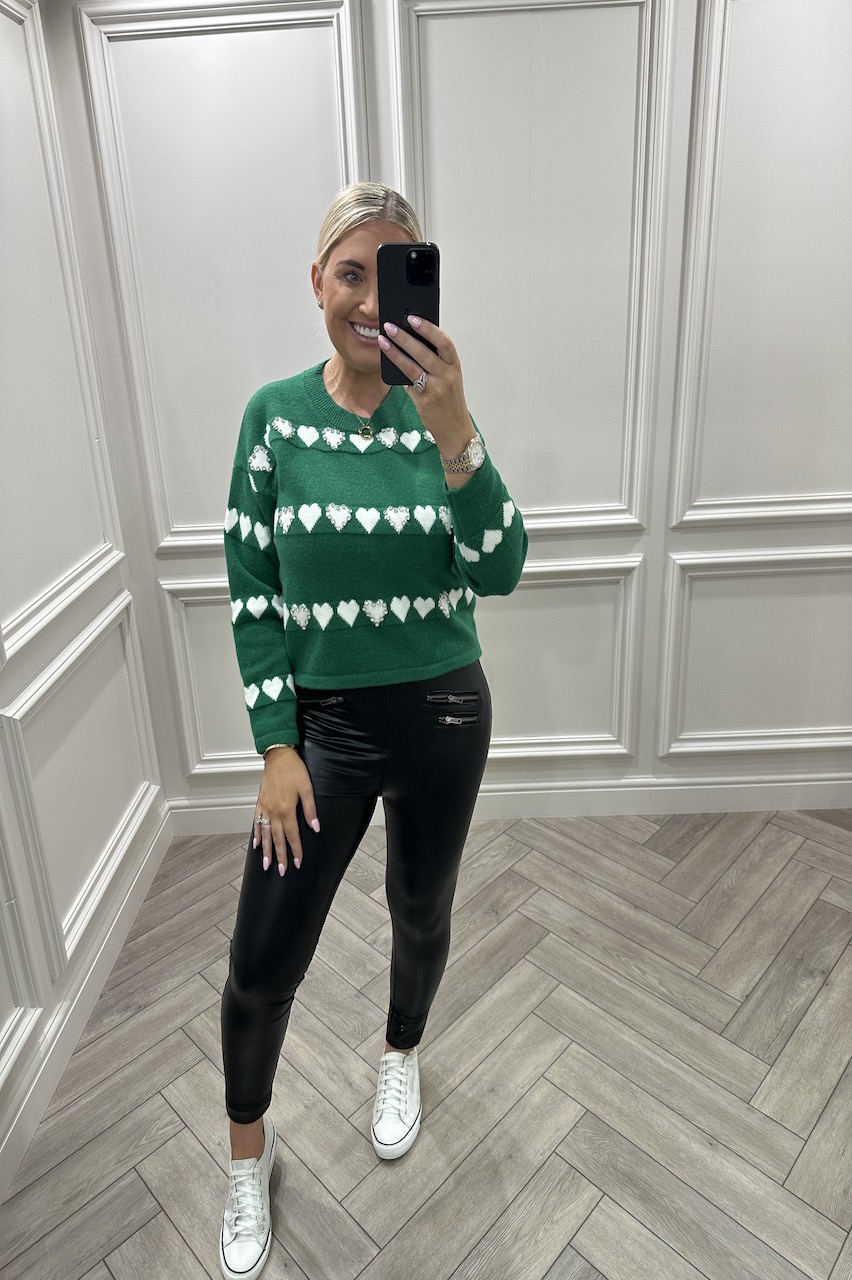 Green  Love Is All Around Knitted Jumper 