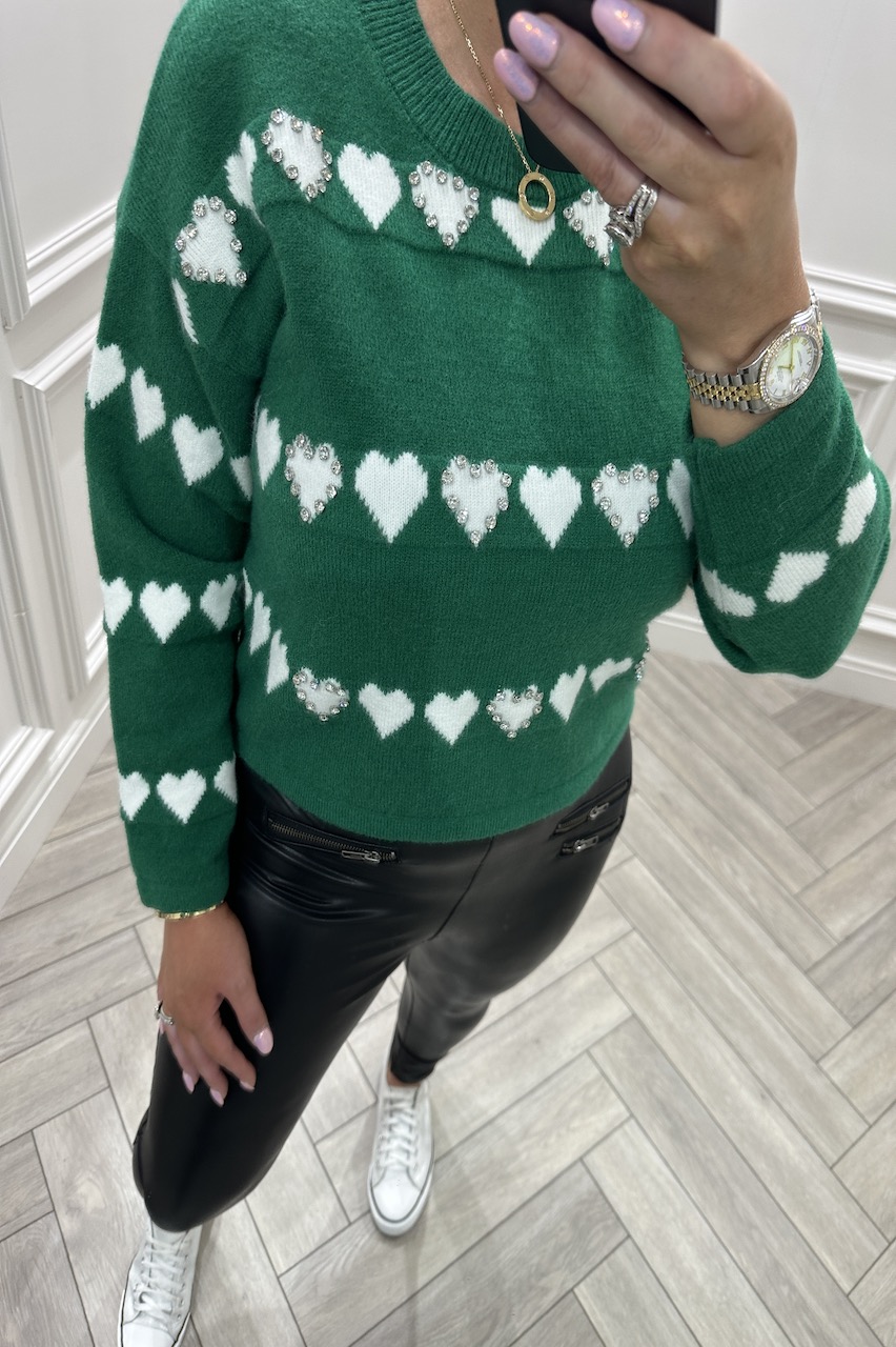 Green  Love Is All Around Knitted Jumper 