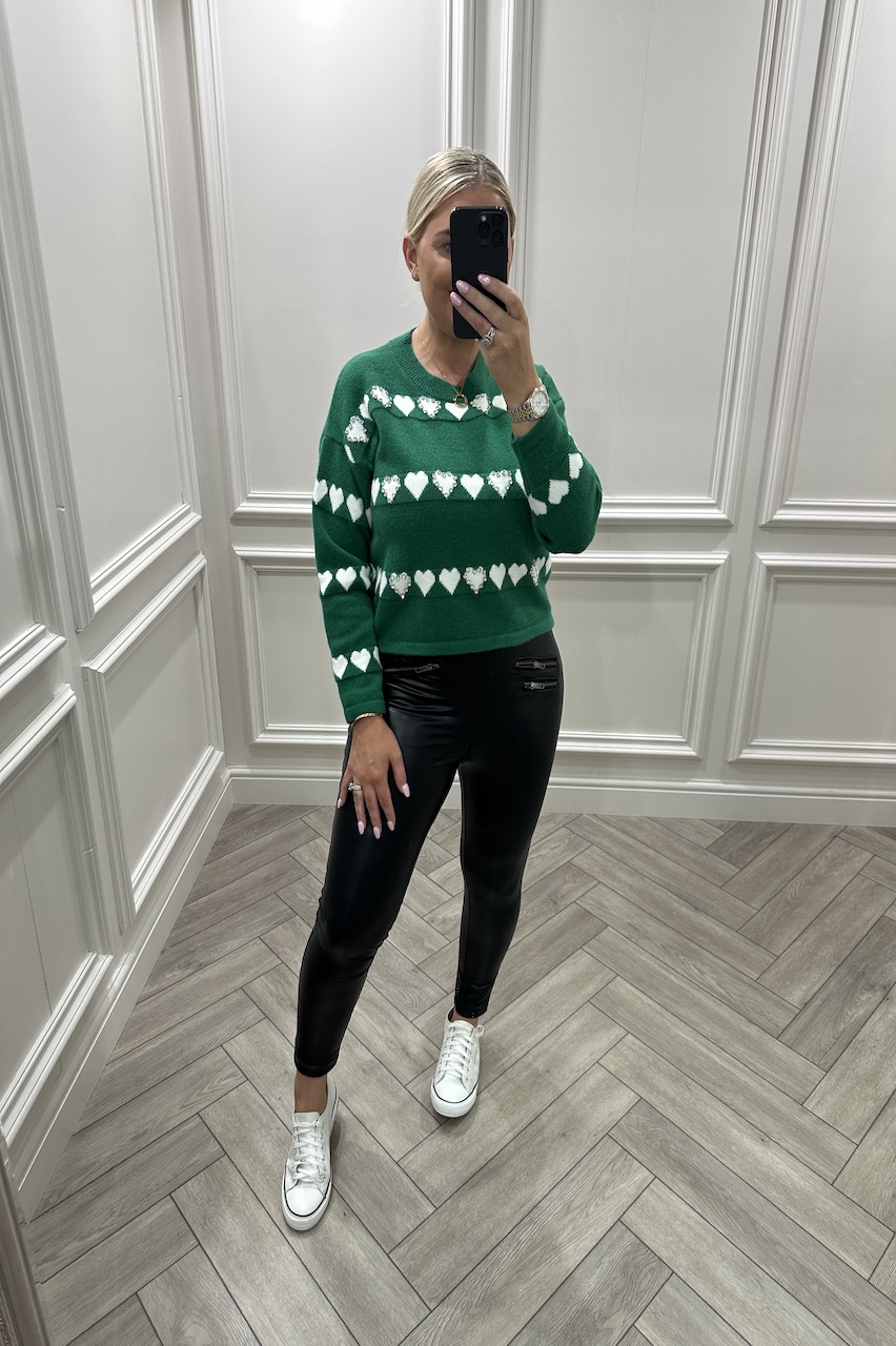 Green  Love Is All Around Knitted Jumper 