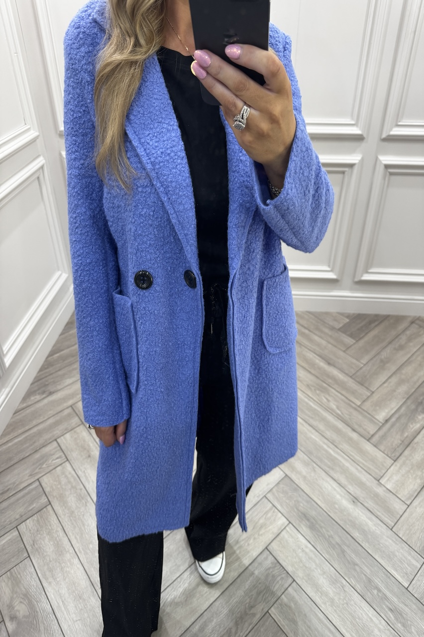 Denim Blue Luxury Iconic Coat 