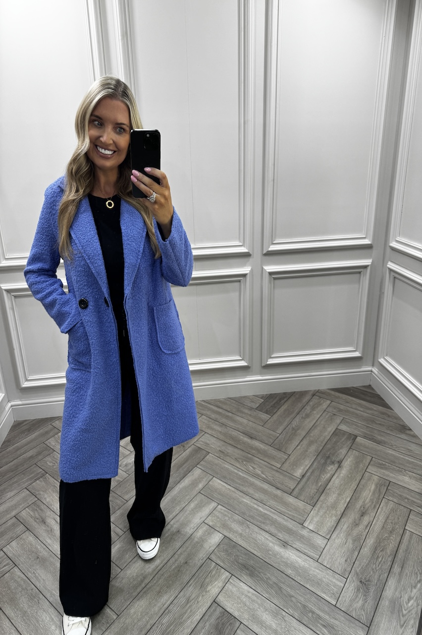 Denim Blue Luxury Iconic Coat 