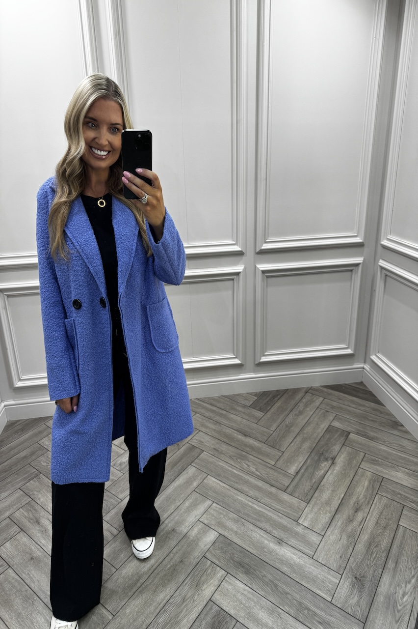 Denim Blue Luxury Iconic Coat 