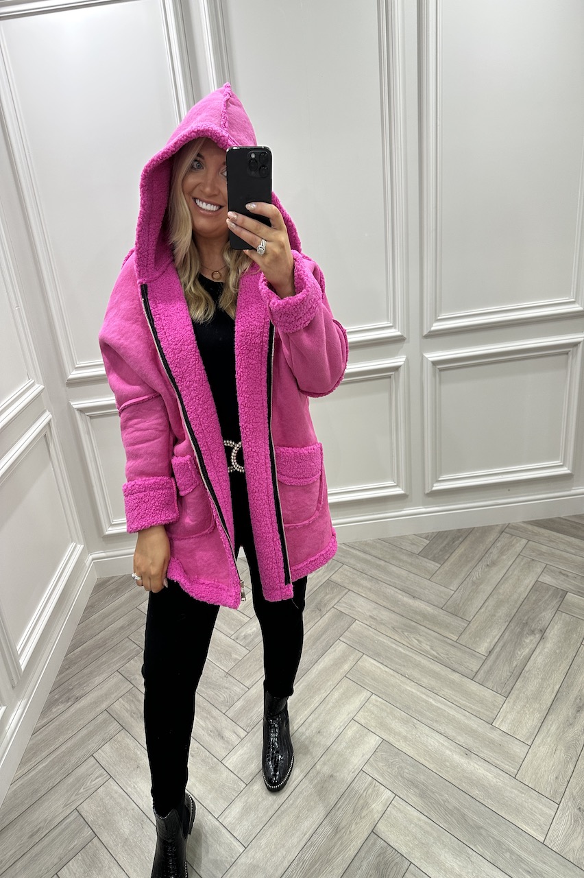 Pink Winter Glamour Teddy Jacket