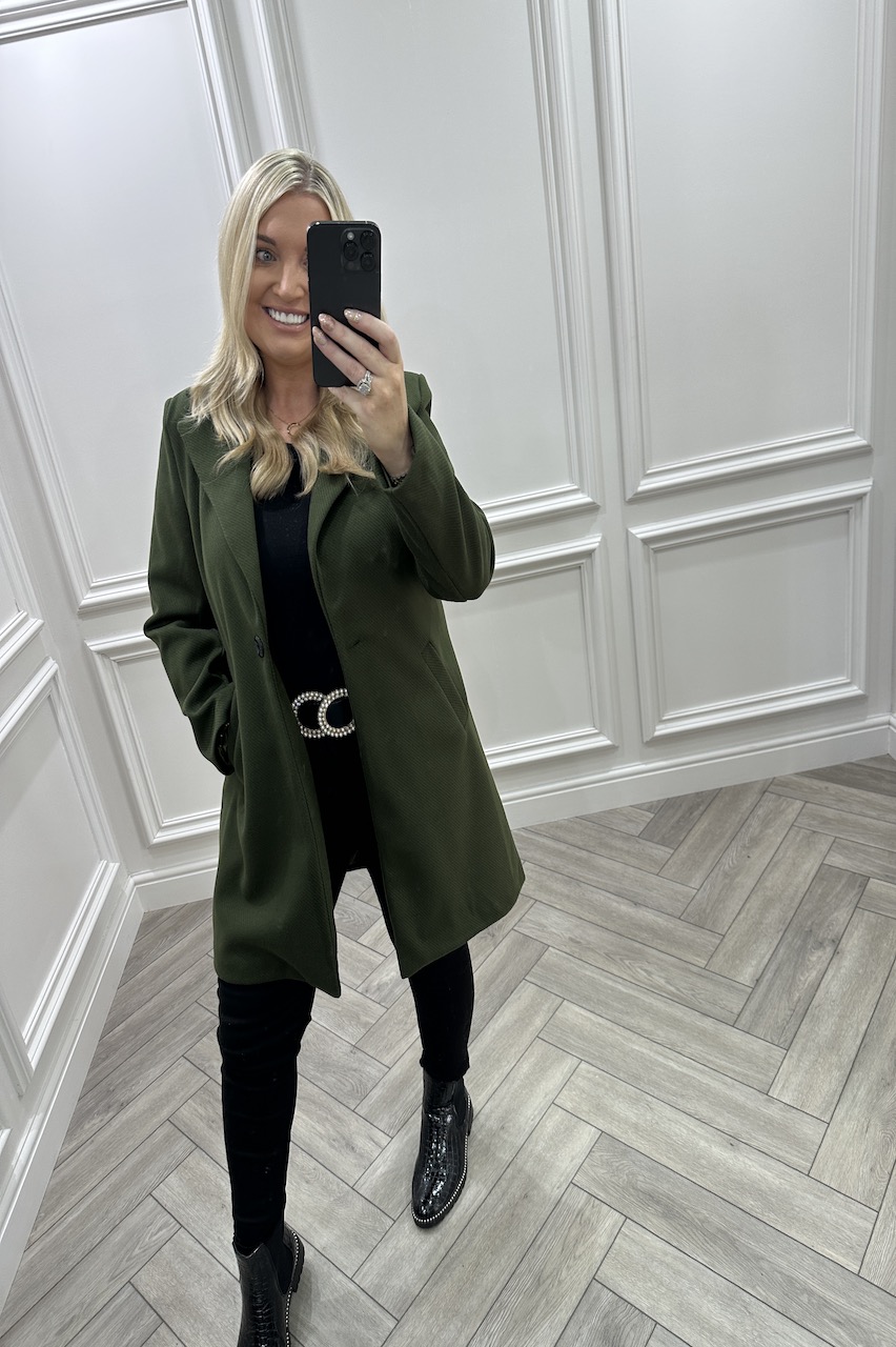 Harriet Khaki Tailored Coat