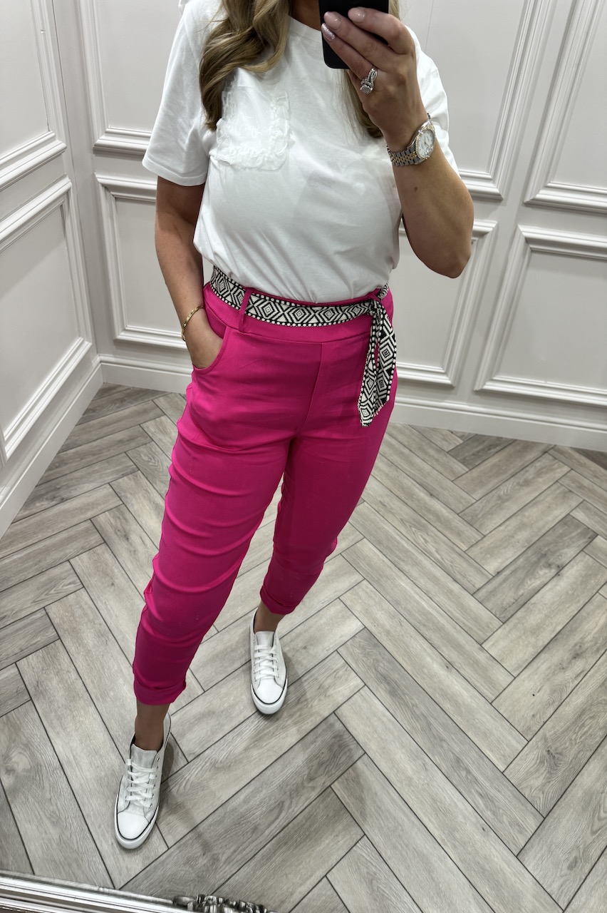 Pink Authentic Magic Joggers with Aztec Belt