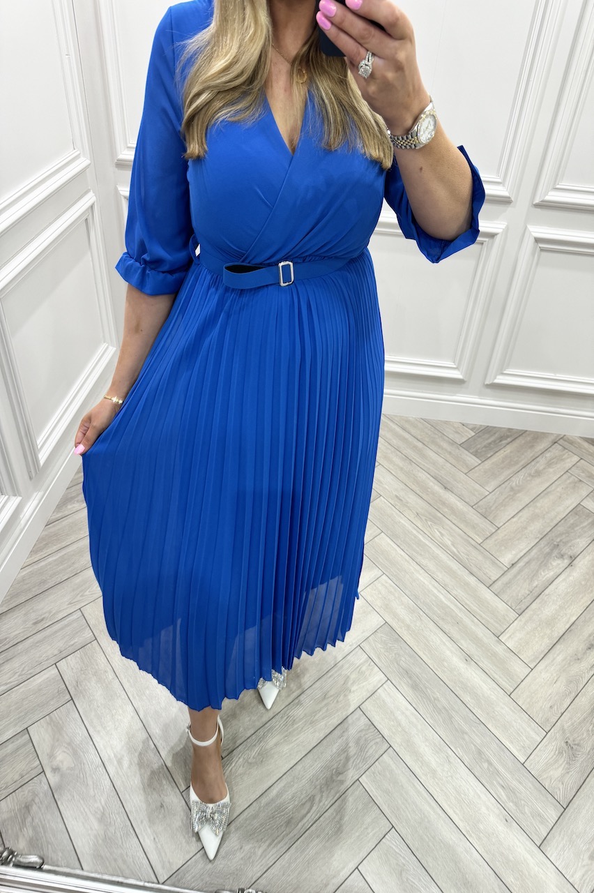 Victoria Royal Lux Pleated Midi Dress