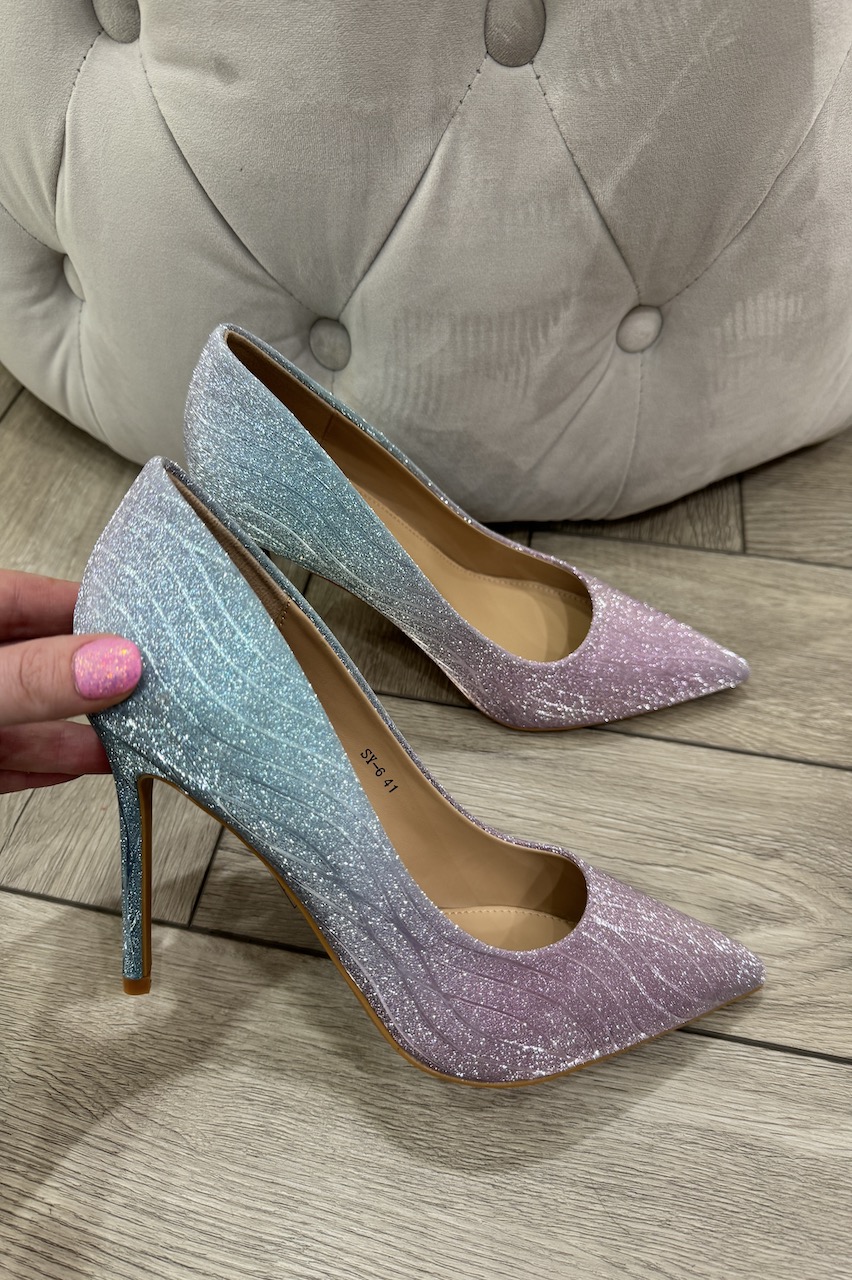 Belgravia Purple  Rainbow Sparkle Heels