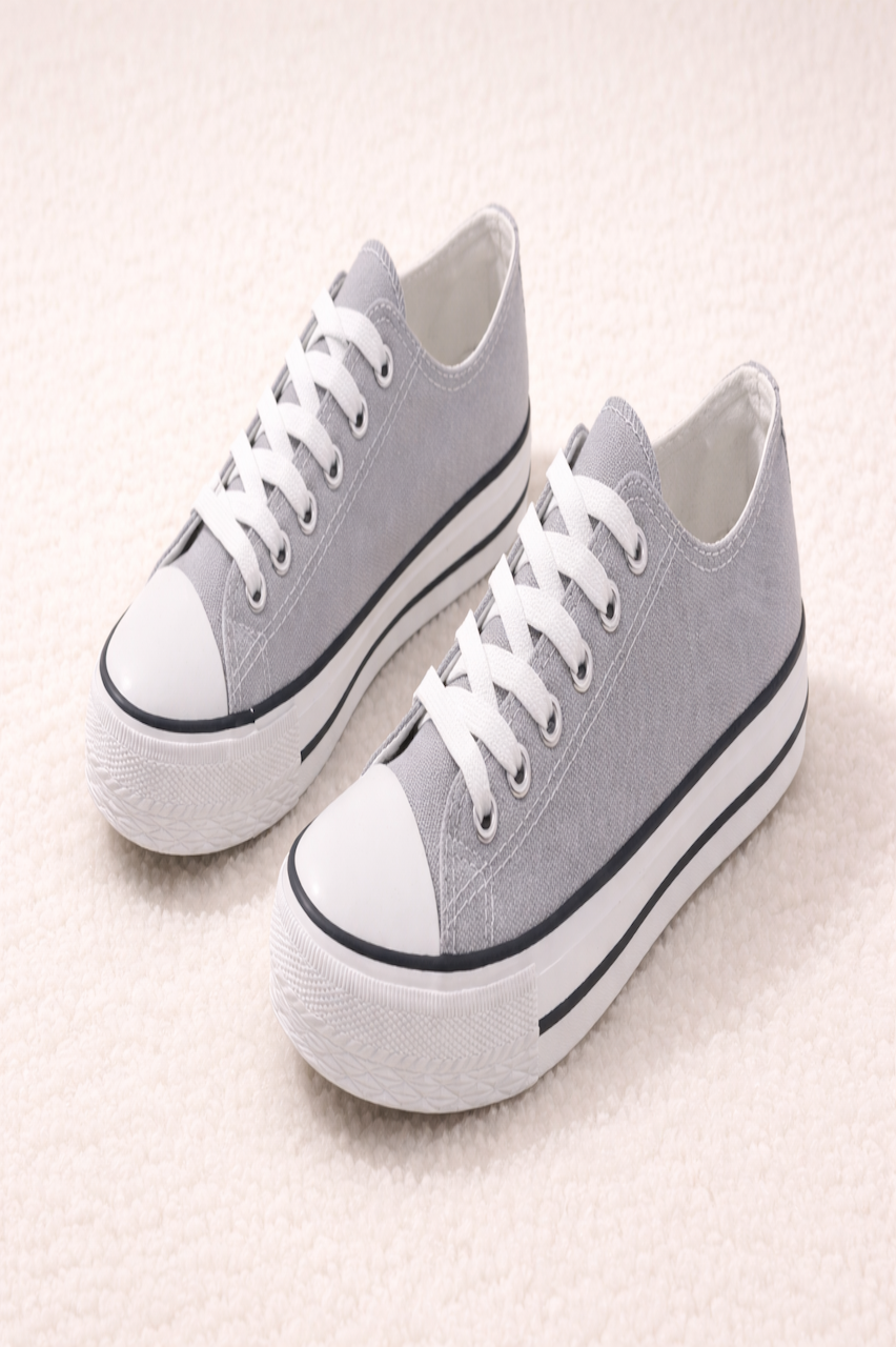 Light Grey Canvas Estori Trainers