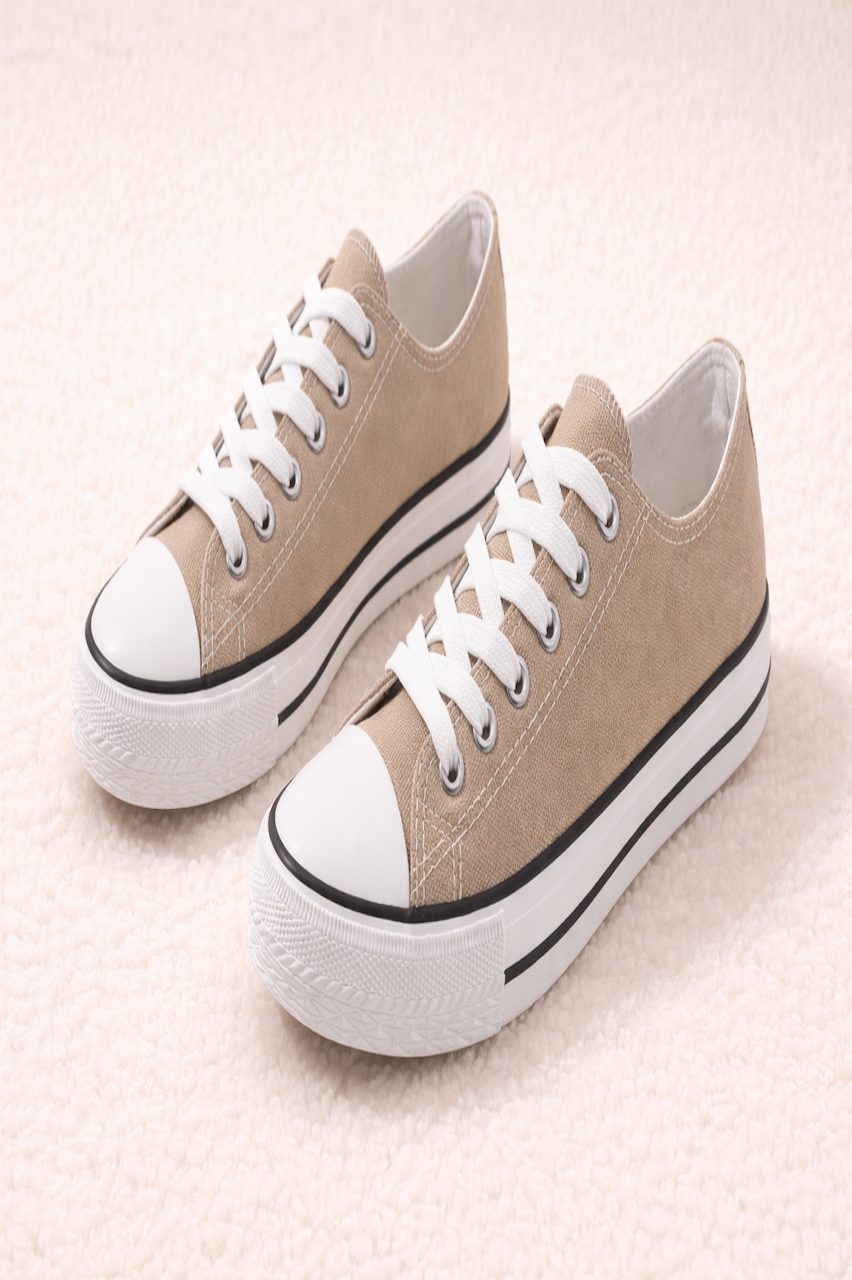 Tan Canvas Estori Trainers