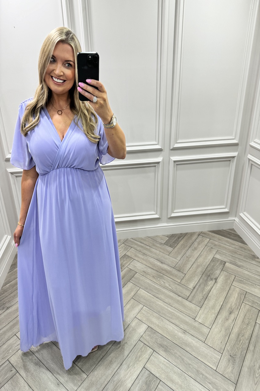 Lilac Isabella Flowy Chiffon Maxi Dress