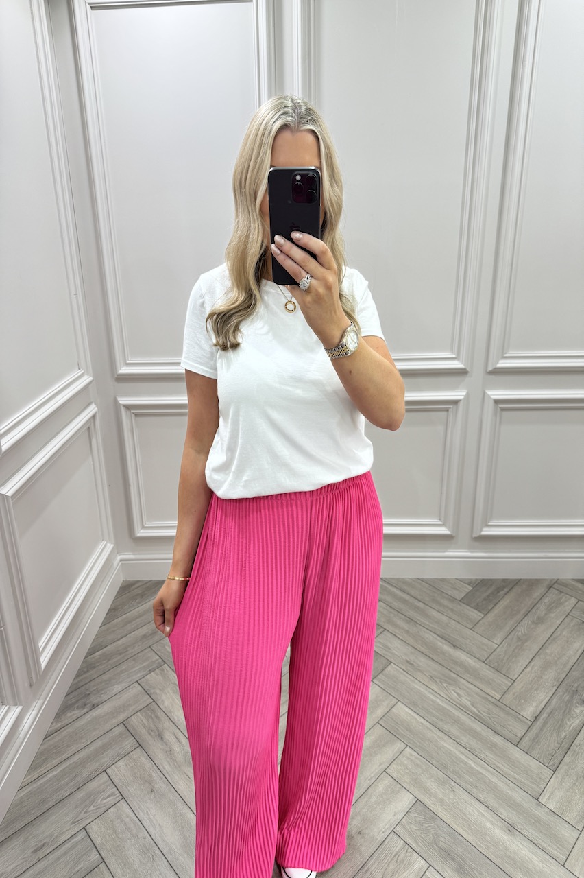 Pink Favourite Pleated  Trousers