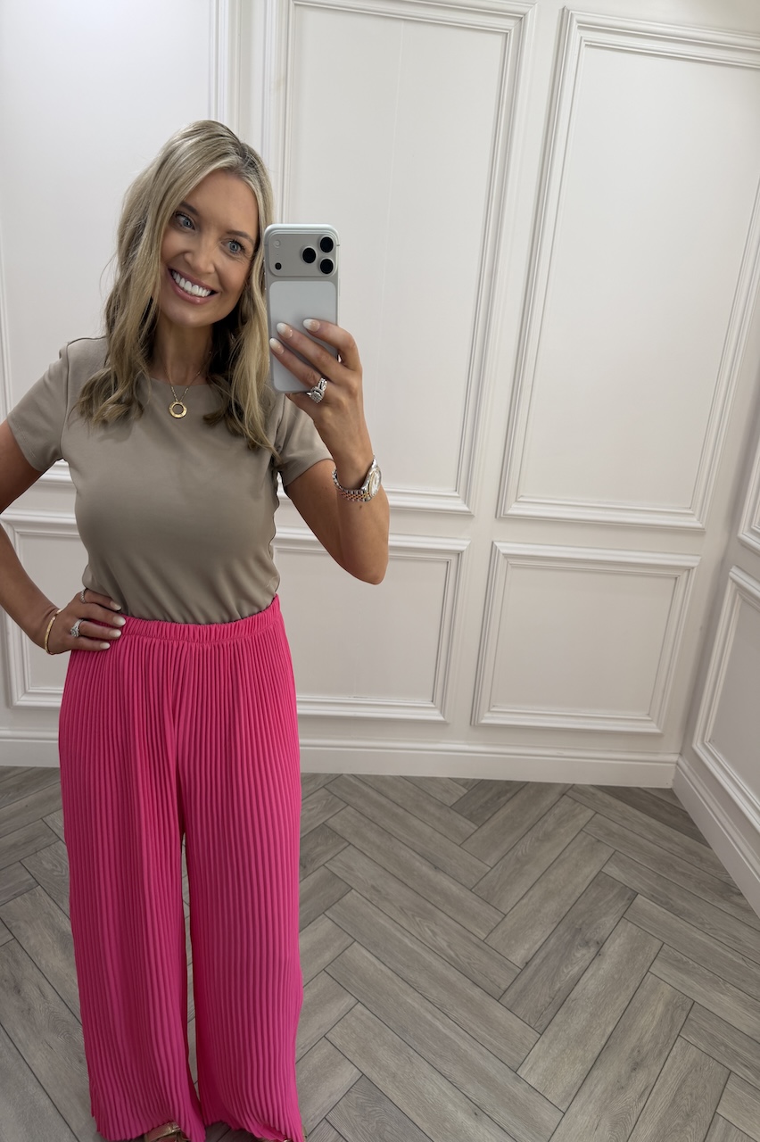 Pink Favourite Pleated  Trousers