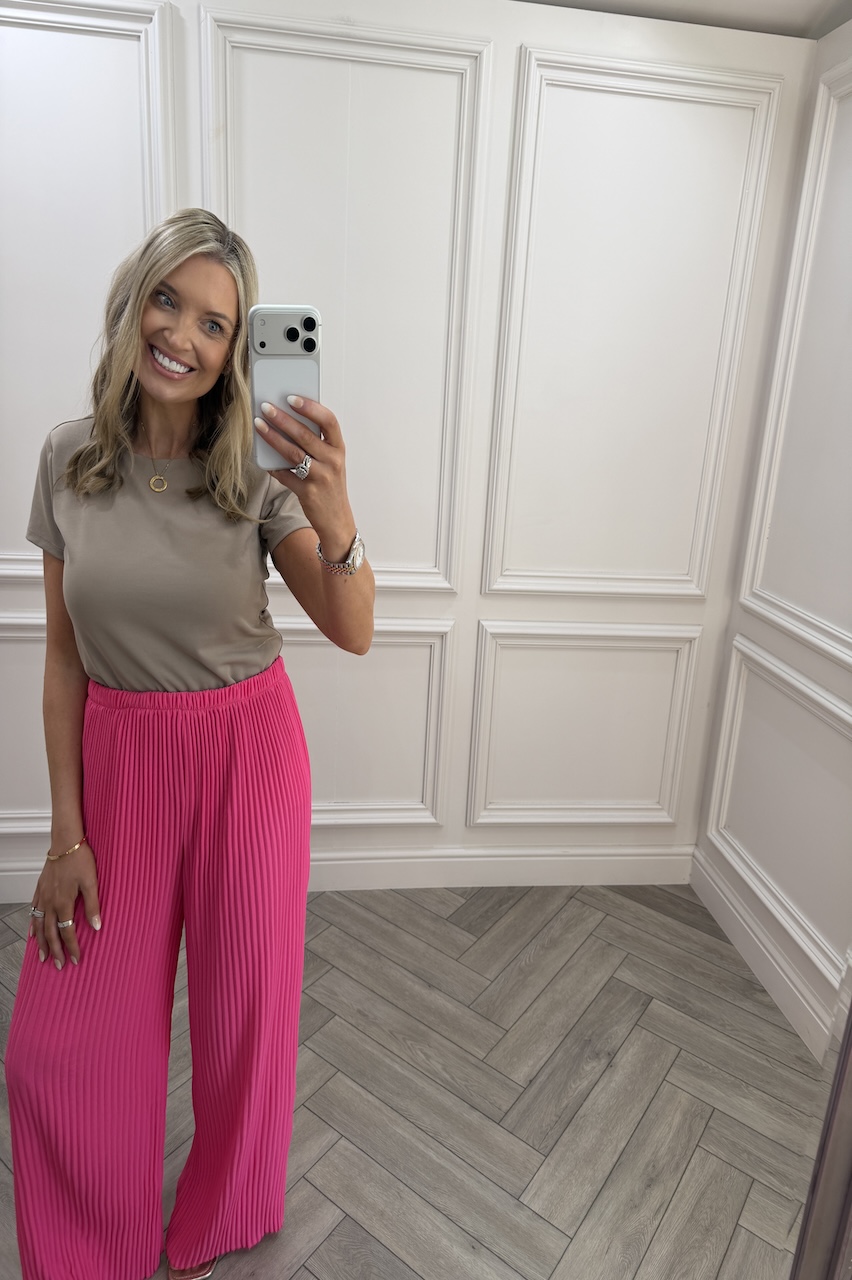 Pink Favourite Pleated  Trousers
