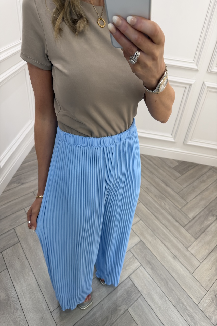 Blue Favourite Pleated  Trousers