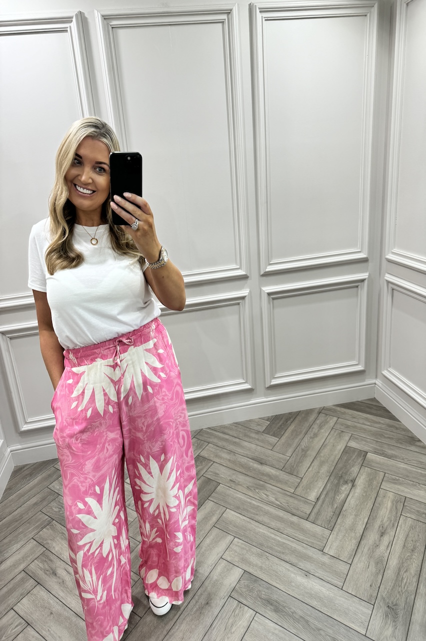 Pink Eternal Wide Leg Trousers