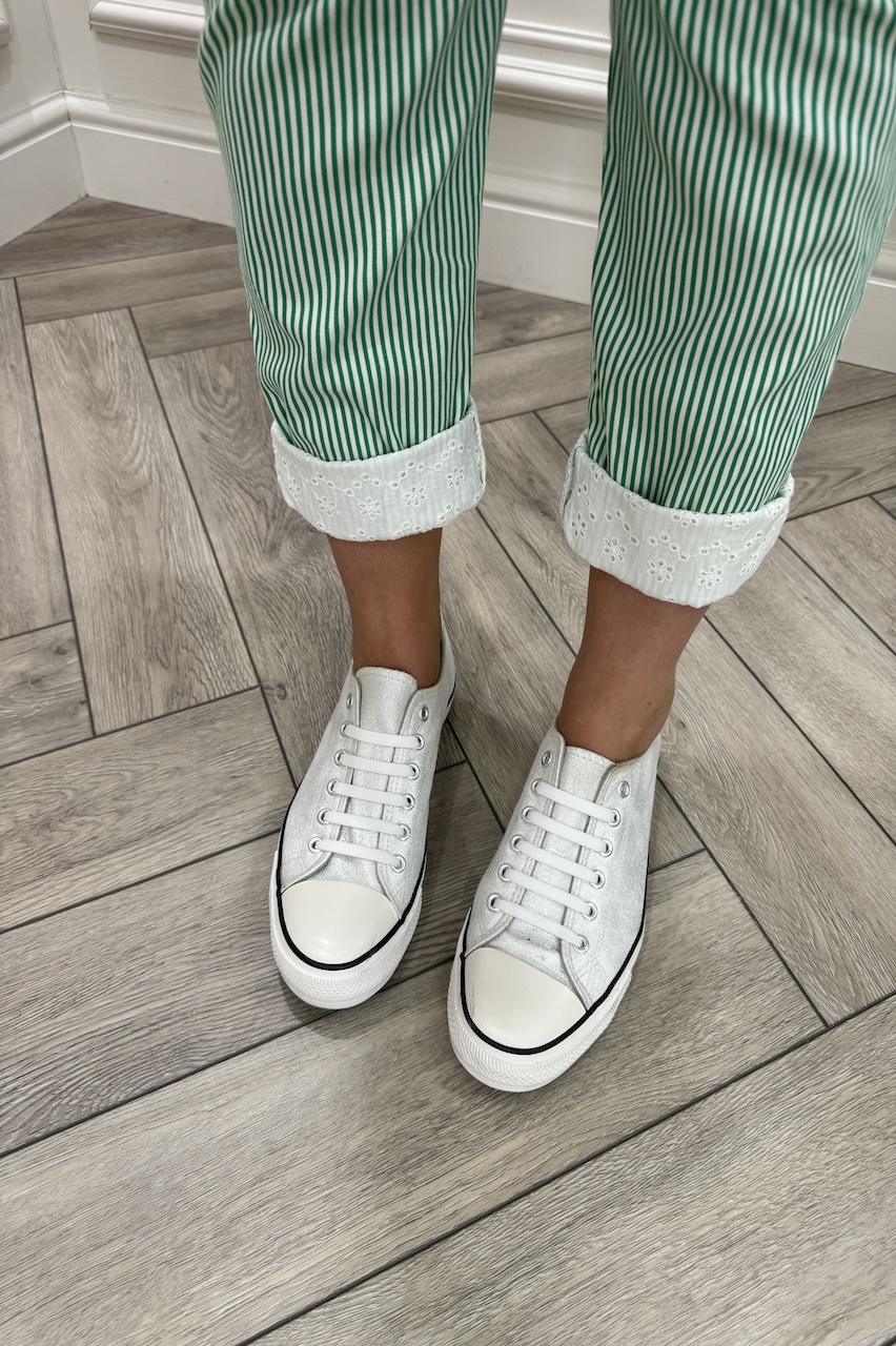 Green Nautical Chic Couture Joggers With Brodie Detail 