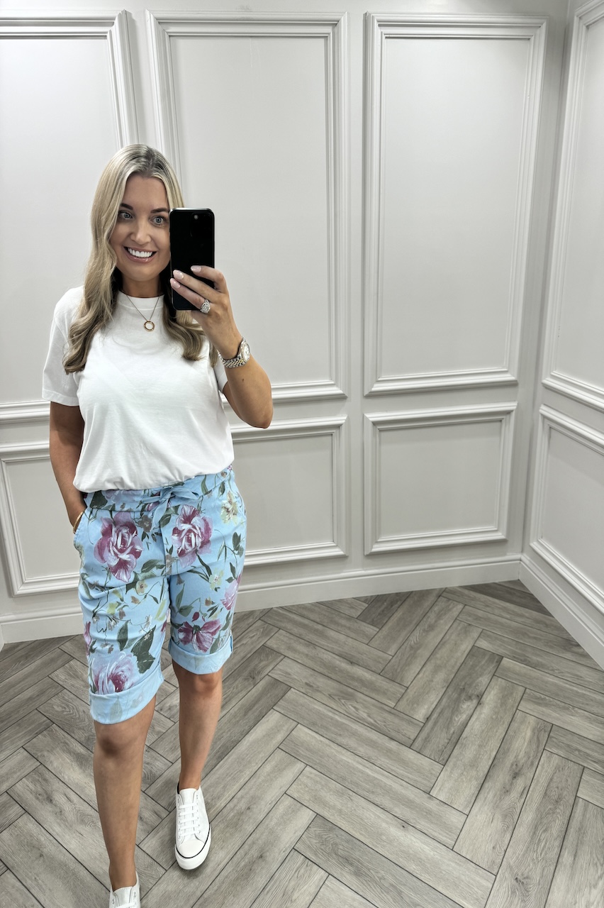 Blue Calista Floral Magic Shorts 