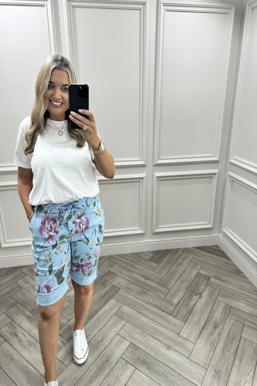 Blue Calista Floral Magic Shorts 