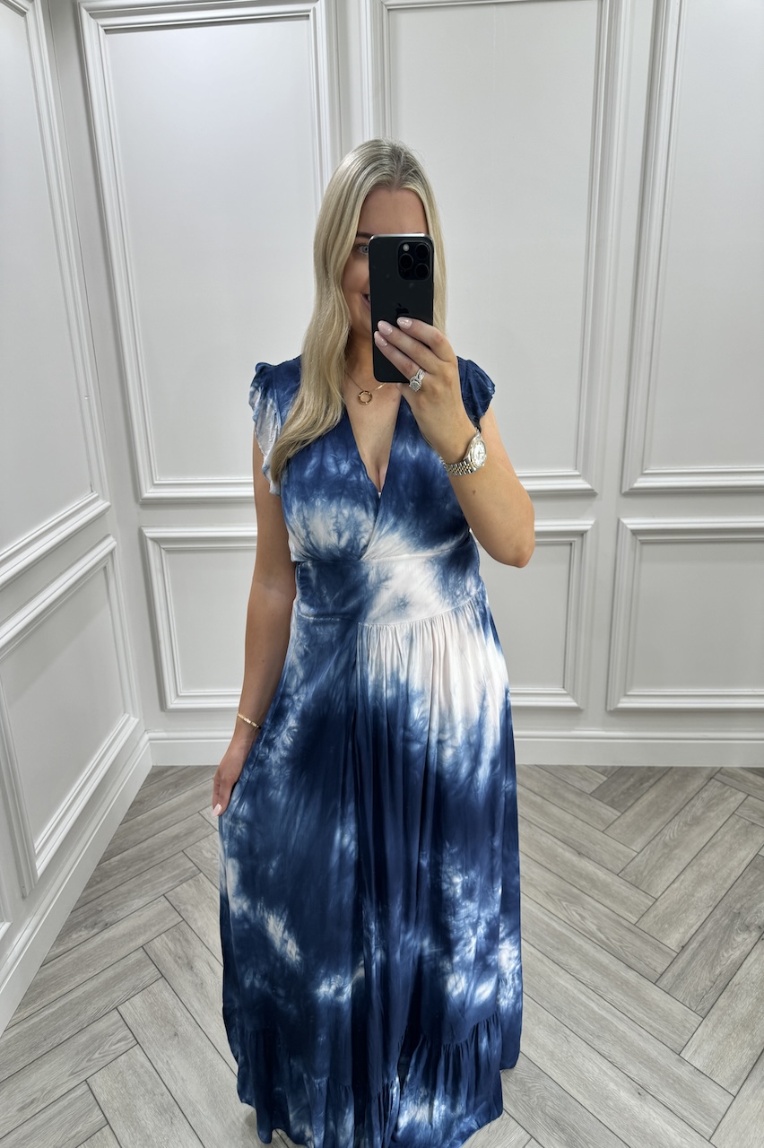 Navy Sunset Maxi With Split 