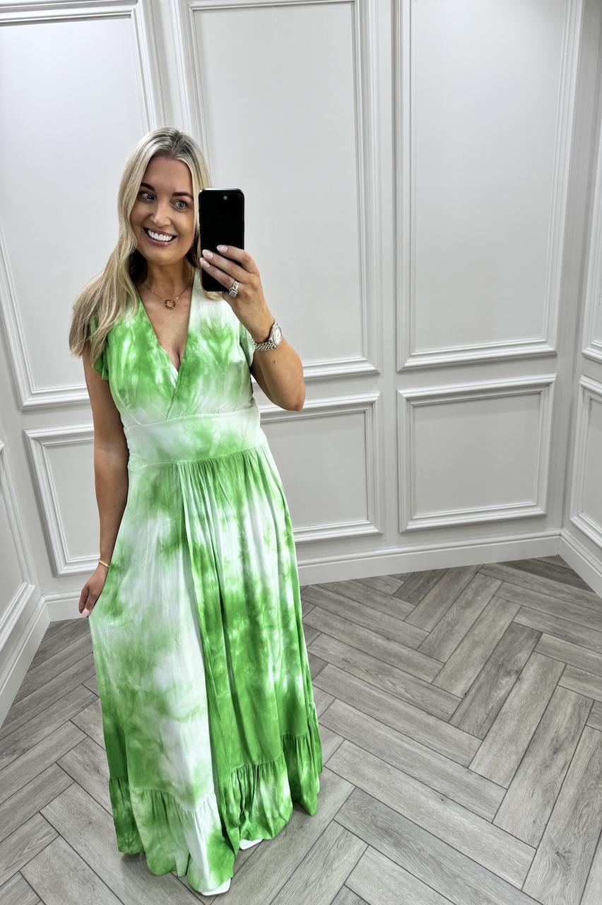 Green Sunset Maxi With Split 